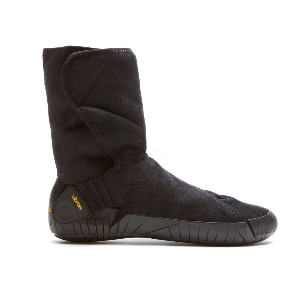 Vibram Furoshiki Mens Boots - Black - Eastern Traveler Classic Shearling Mid - 72085-HMWQ